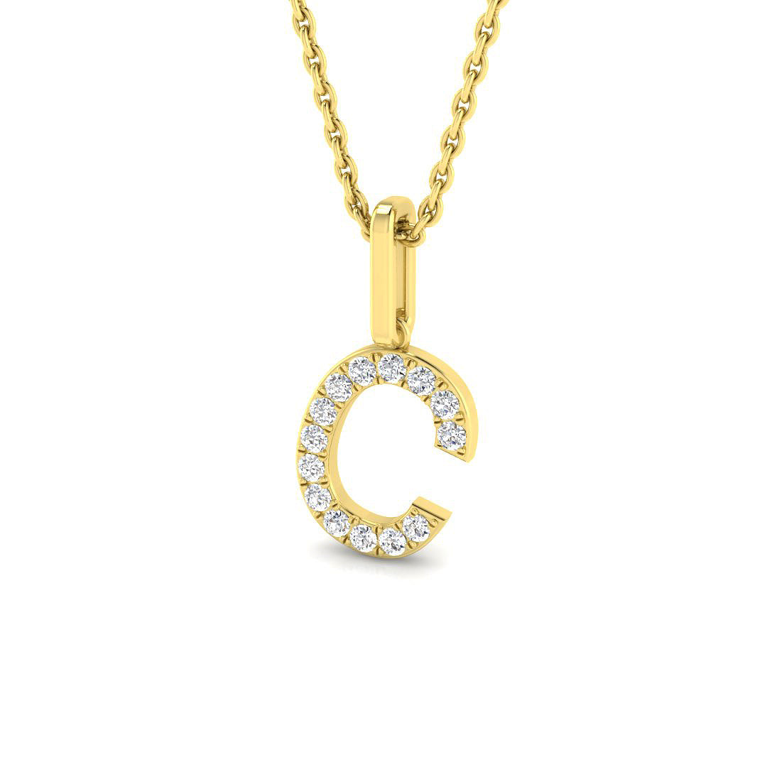 Diamond Initial Pendant Necklace – Letter C Jewelry