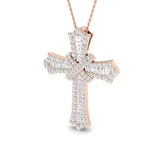 Royalis 2Ct Diamond Cross Pendant In 9K, 18K (White, Yellow, Rose Gold) With Complimentary Silver