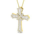 Royalis 2Ct Diamond Cross Pendant In 9K, 18K (White, Yellow, Rose Gold) With Complimentary Silver
