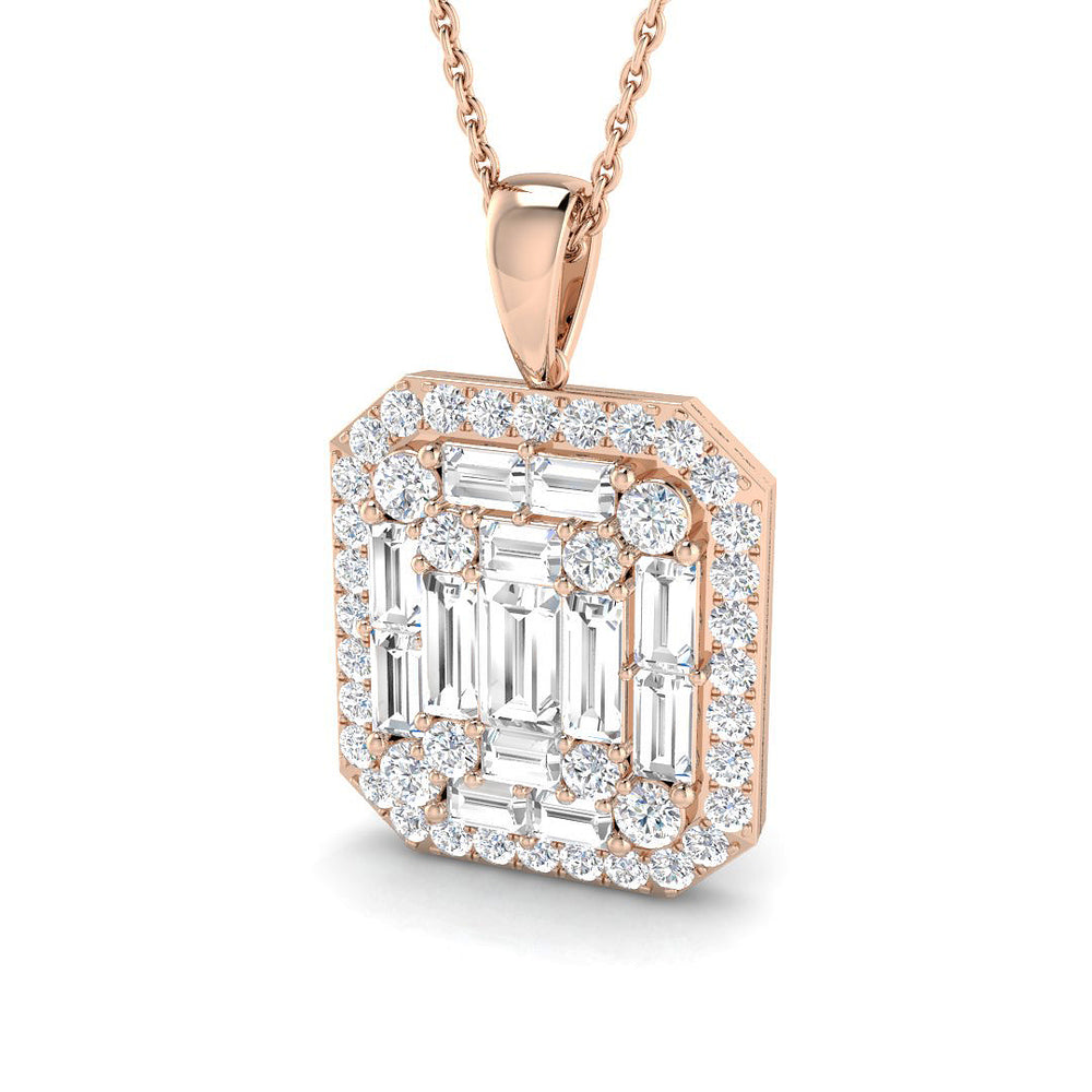 Linum Baguette Brilliant Pendant 1.75ct Gold (Without Chain )