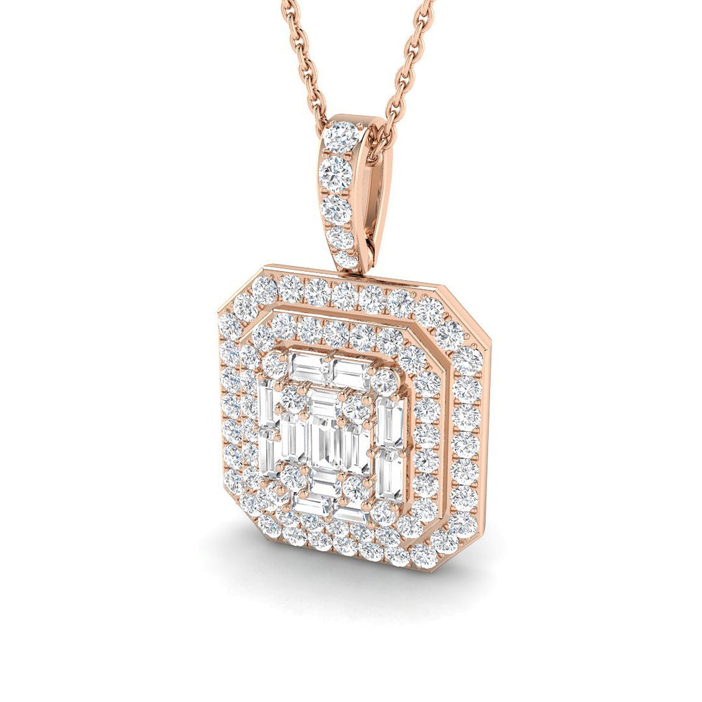 Sorrel Baguette Brilliant Pendant 1ct to 3ct Gold (Without Chain )