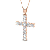 Imperialis 5.5Ct Diamond Cross Pendant In 9K, 18K (White, Yellow, Rose Gold) With Complimentary Silver