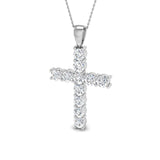 Imperialis 5.5Ct Diamond Cross Pendant In 9K, 18K (White, Yellow, Rose Gold) With Complimentary Silver