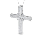Eternis 13.5Ct Diamond Cross Pendant In 9K, 18K (White, Yellow, Rose Gold) With Complimentary Silver