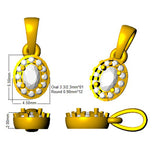 Oval Diamond Halo Pendant Necklace in 0.1ct to 0.5ct