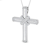 Divinia 8Ct Diamond Cross Pendant In 9K, 18K (White, Yellow, Rose Gold) With Complimentary Silver