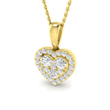 Violet Heart Pendant 0.5ct Diamond Gold (Without Chain )