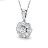 9ct White Gold 1.03ct Lab Grown Diamond Vintage Pendant