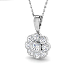 9ct White Gold 1.03ct Lab Grown Diamond Vintage Pendant