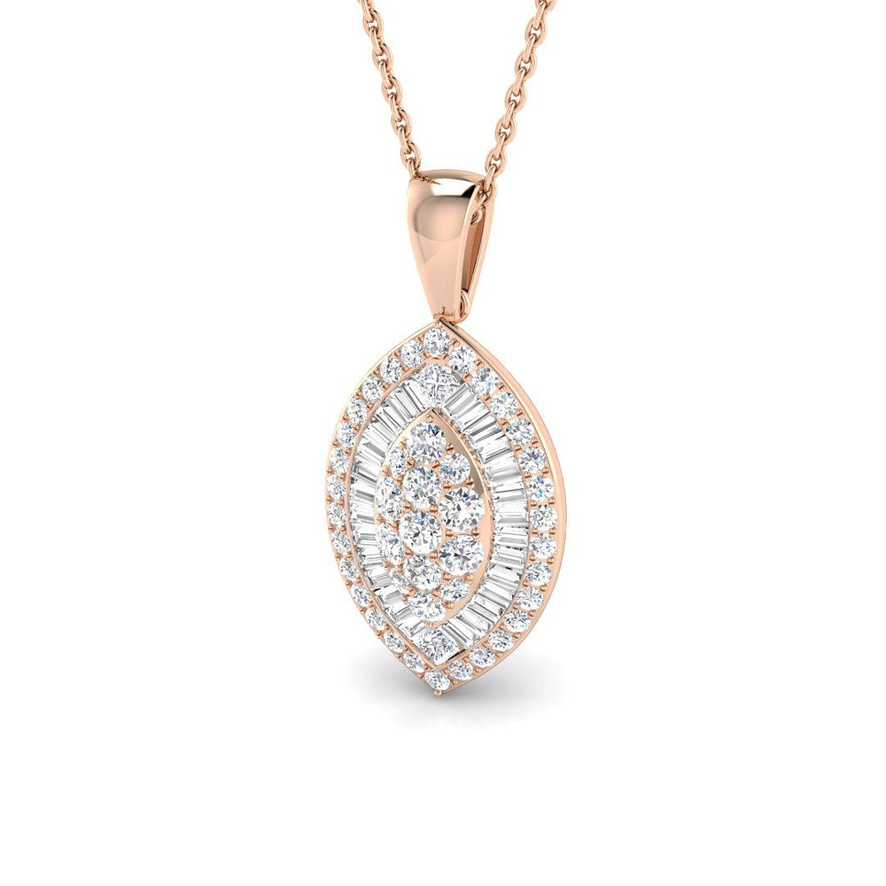 Basil Baguette Brilliant Pendant 1ct to 2.5ct Gold(Without Chain )