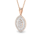 Basil Baguette Brilliant Pendant 1ct to 2.5ct Gold(Without Chain )