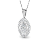 Basil Baguette Brilliant Pendant 1ct to 2.5ct Gold(Without Chain )