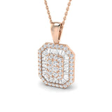 Caeca Baguette Brilliant Pendant 1ct Gold(Without Chain )