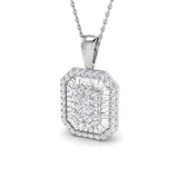 Caeca Baguette Brilliant Pendant 1ct Gold(Without Chain )