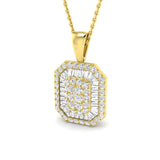 Caeca Baguette Brilliant Pendant 1ct Gold(Without Chain )