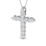 Celestia 5.5Ct Diamond Cross Pendant In 9K, 18K (White, Yellow, Rose Gold) With Complimentary Silver