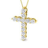 Celestia 5.5Ct Diamond Cross Pendant In 9K, 18K (White, Yellow, Rose Gold) With Complimentary Silver