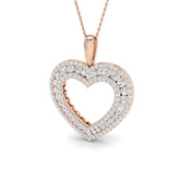 Grace Heart Pendant Diamond Necklace 2ct to 3ct Gold (Without Chain )
