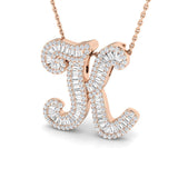 Owen Initials Pendant Diamond Necklace 0.75ct Gold A to Z(Without Chain )