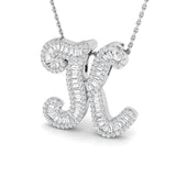 Owen Initials Pendant Diamond Necklace 0.75ct Gold A to Z(Without Chain )