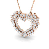 Yarrow Heart Pendant Diamond 1ct to 4.5ct Gold (Without Chain )
