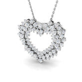 Yarrow Heart Pendant Diamond 1ct to 4.5ct Gold (Without Chain )