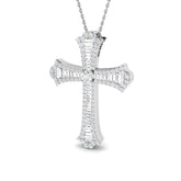 Veridian 1Ct Diamond Cross Pendant In 9K, 18K (White, Yellow, Rose Gold) With Complimentary Silver