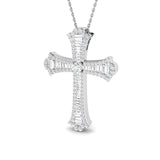 Veridian 1Ct Diamond Cross Pendant In 9K, 18K (White, Yellow, Rose Gold) With Complimentary Silver