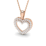 Tansy Heart Pendant Diamond Necklace 0.33ct to 2ct Gold (Without Chain )