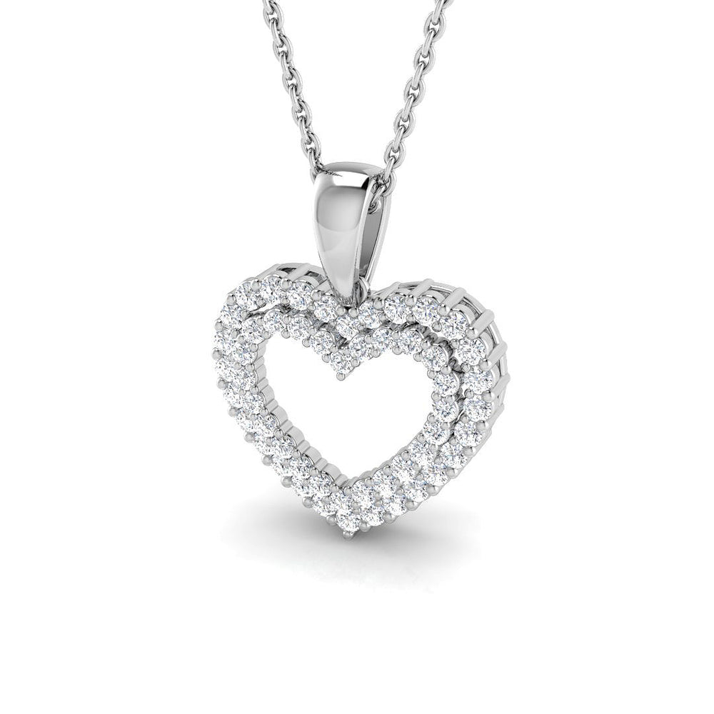 Tansy Heart Pendant Diamond Necklace 0.33ct to 2ct Gold (Without Chain )