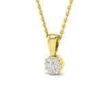 Yasmin Cluster Pendant 0.1ct Diamond Gold (Without Chain )