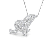 Bulgy Diamond Initial Pendant 1ct Gold A to Z(Without Chain )