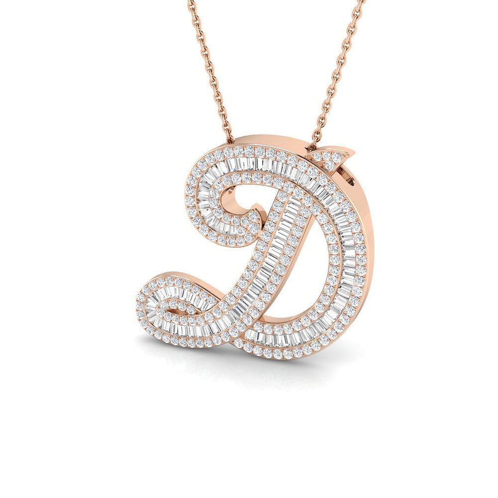 Pendant with Baguette and Round Diamonds