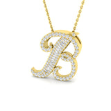 Luxuriöser Anhänger aus Gold mit Diamanten und dem Anfangsbuchstaben „B“.