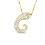 Diamantanhänger mit „C“-Schriftzug