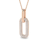 Gemma Diamond Pendant 0.75ct Paper Clip Gold (Without Chain )