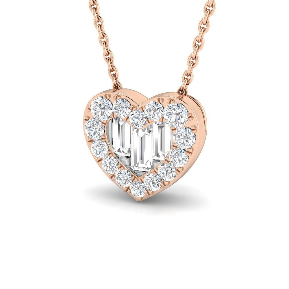 Zinnia Heart Pendant 0.5ct to 0.75ct Diamond Gold (Without Chain )