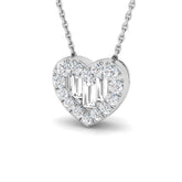 Zinnia Heart Pendant 0.5ct to 0.75ct Diamond Gold (Without Chain )