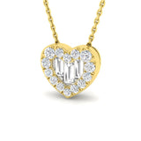 Zinnia Heart Pendant 0.5ct to 0.75ct Diamond Gold (Without Chain )