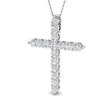 2.50ct – 5.00ct Round Diamond Rope-Style Cross Necklace in Gold & Platinum