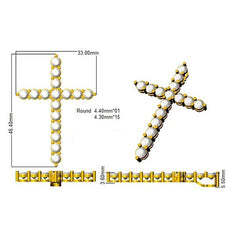 5.1 Carat D-E/VS Lab Grown Round Diamond Cross Pendant 9k White Gold Ready To Ship