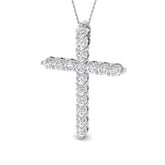 Radiantia 5Ct Diamond Cross Pendant In 9K, 18K (White, Yellow, Rose Gold) With Complimentary Silver