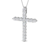 Radiantia 5Ct Diamond Cross Pendant In 9K, 18K (White, Yellow, Rose Gold) With Complimentary Silver