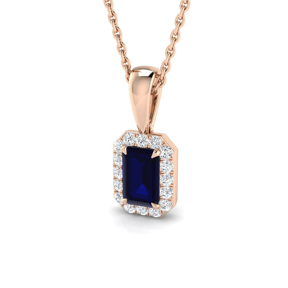 Flood Blue Sapphire Pendant 1.25ct Gold (Without Chain )