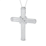 Sublima 7Ct Diamond Cross Pendant In 9K, 18K (White, Yellow, Rose Gold) With Complimentary Silver