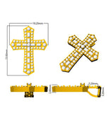 Art Deco Baguette Diamond Cross Pendant Necklace | Halo Cross Design