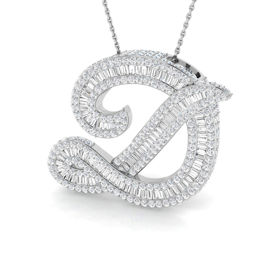Ralph Diamond Initials Pendant 3.5ct Gold A to Z(Without Chain )