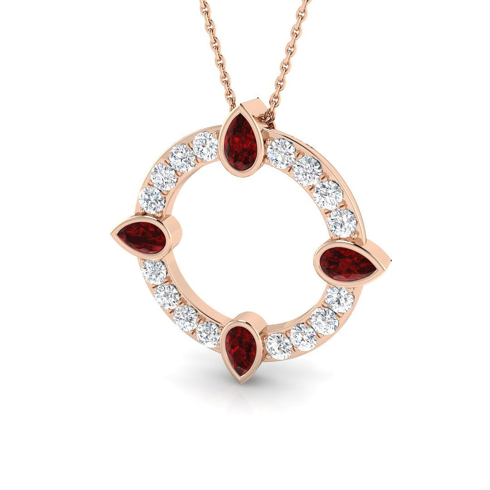 Carol Ruby Pendant 2ct Gold Gemstone Necklace(Without Chain )