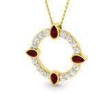 Carol Ruby Pendant 2ct Gold Gemstone Necklace(Without Chain )