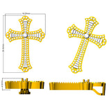 Vintage Inspired Baguette Diamond Cross Pendant Necklace | Gold or Platinum